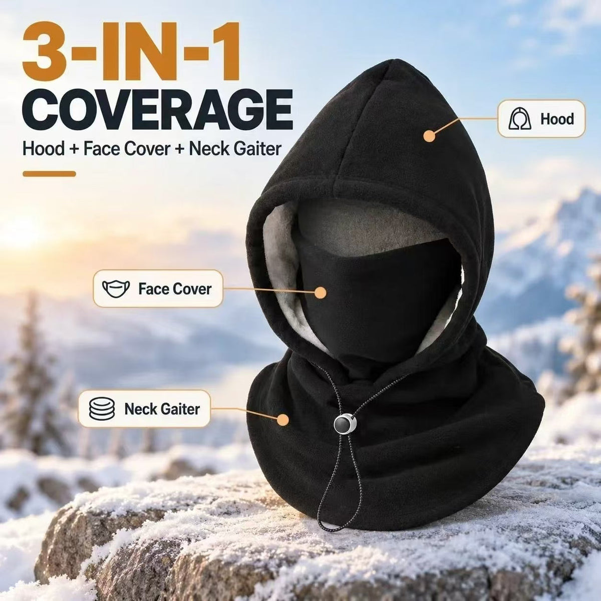 🔥 Up to 50% OFF – 🧣 Winter Fleece Balaclava | 3-in-1 Protection for Head, Face & Neck