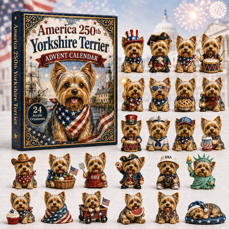 😍🐶24 Days Yorkie Acrylic Ornament Advent Calendar