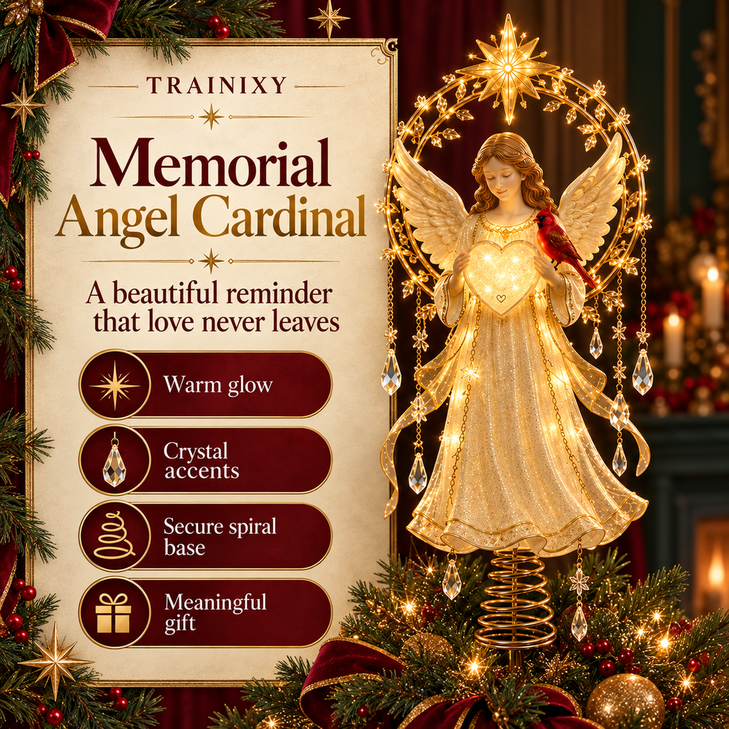 🔥Last 3 Days 49% OFF🎄🌙Lighted Memorial Angel Tree Topper  Holiday Keepsake