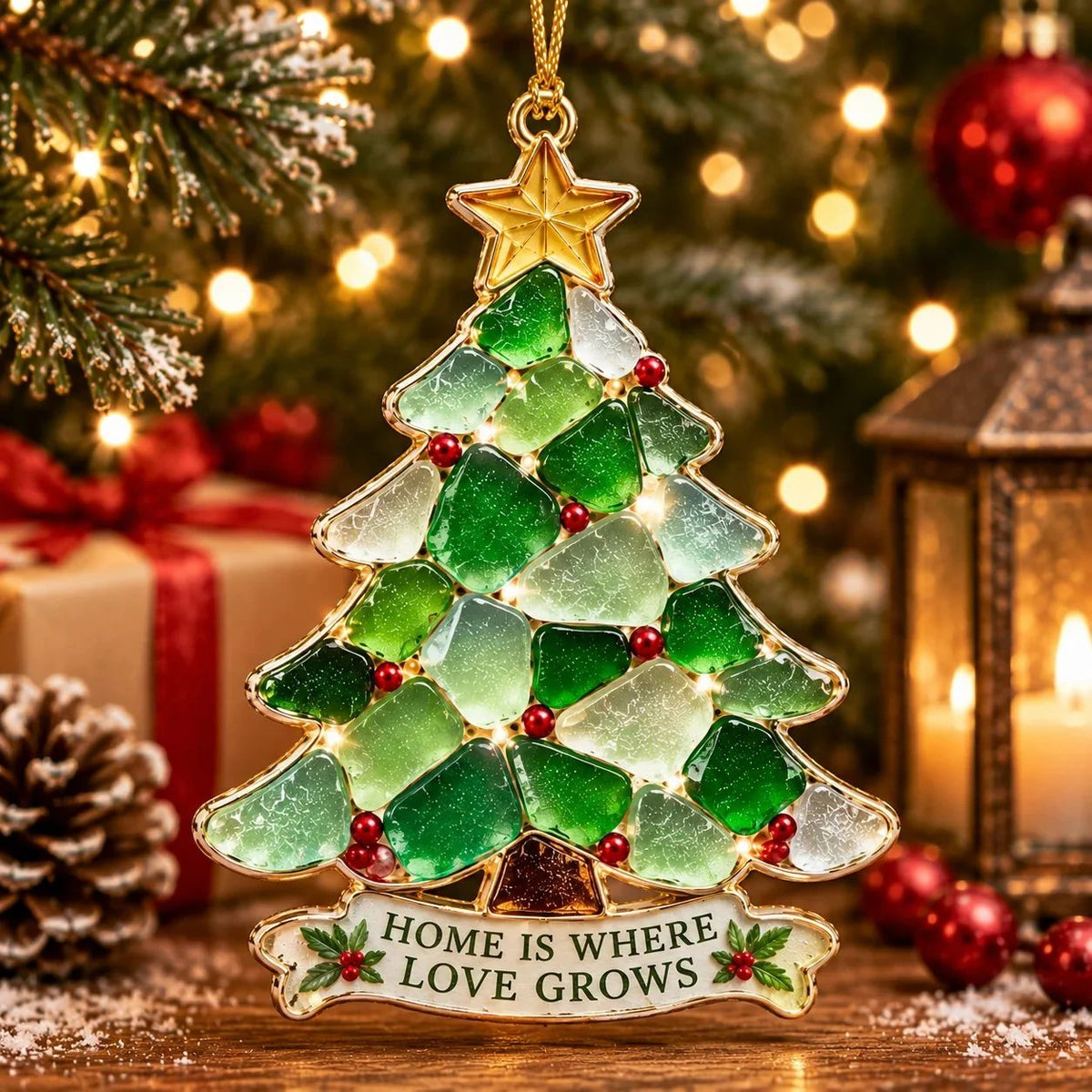 🔥Last Day 50% OFF - ❤✨ Stained Sea Glass Style Christmas Ornaments