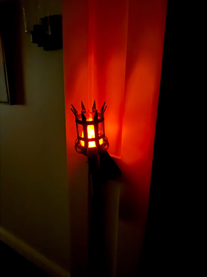 Medieval Torch Wall Sconce: Battery LED Realistic Candle Light with Remote - Torch + Wall Mount / Orange