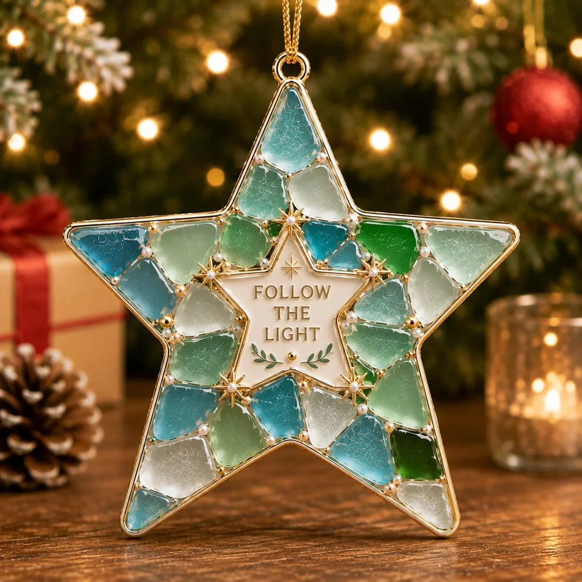 🔥Last Day 50% OFF - ❤✨ Stained Sea Glass Style Christmas Ornaments
