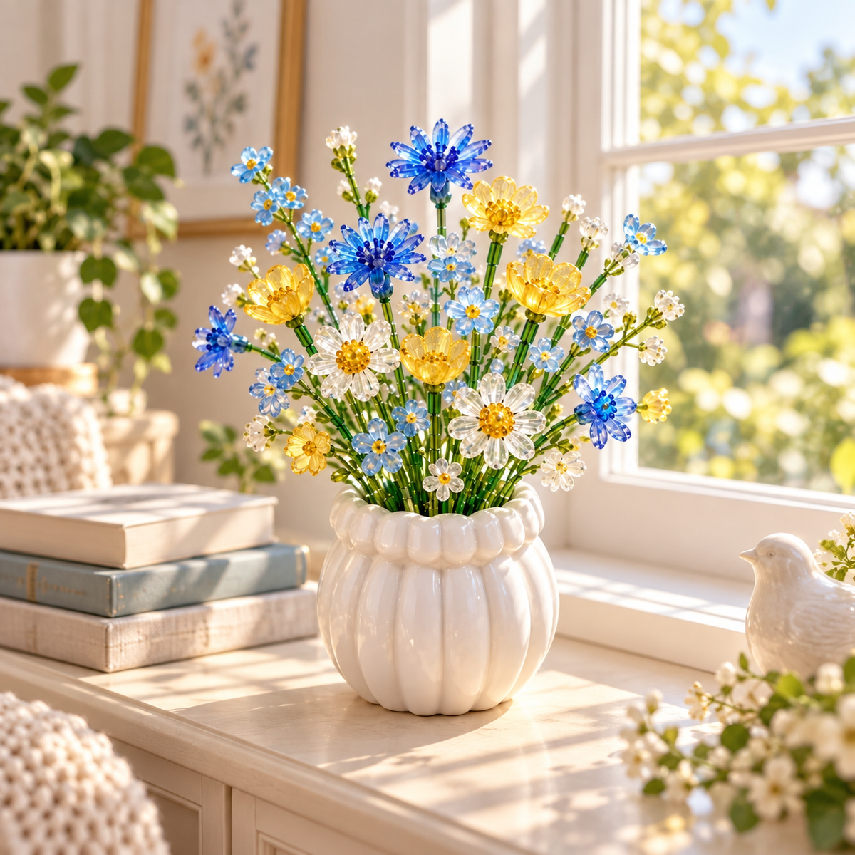 🌸 DIY Beaded Wildflower Bouquet Kit – Handmade Crystal Flower Craft Set