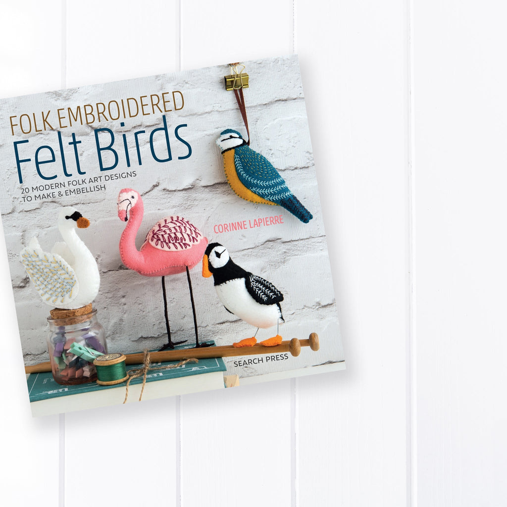 Folk Embroidered Felt Birds Book
