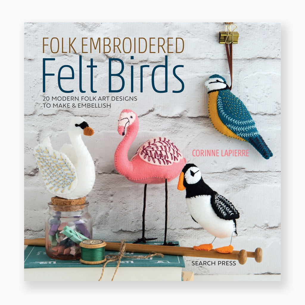 Folk Embroidered Felt Birds Book