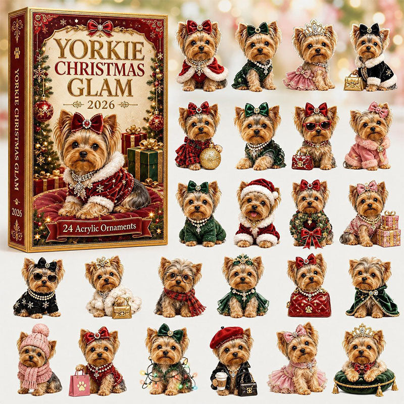 😍🐶24 Days Yorkie Acrylic Ornament Advent Calendar