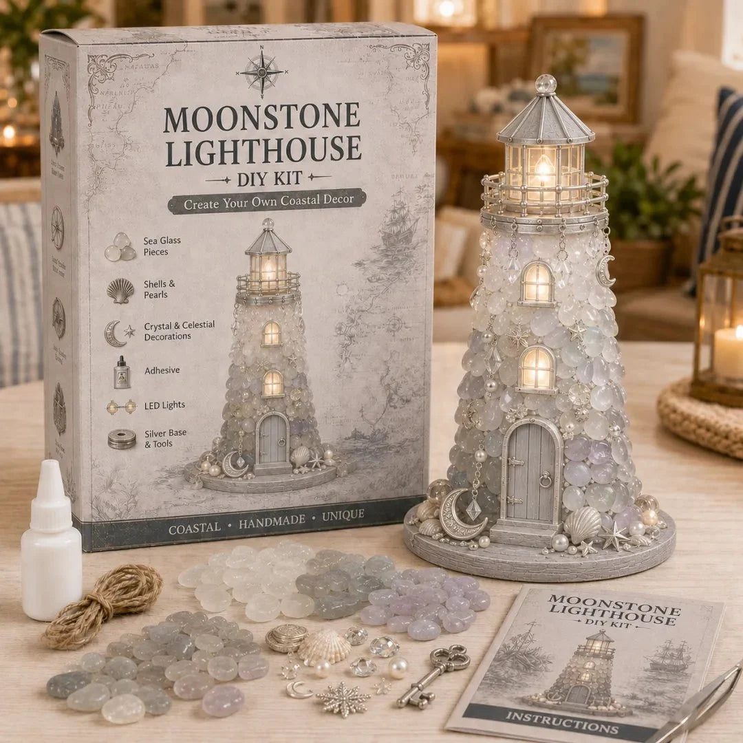 Garden Series DIY Sea Glass Lighthouse Set - Glowing Model
